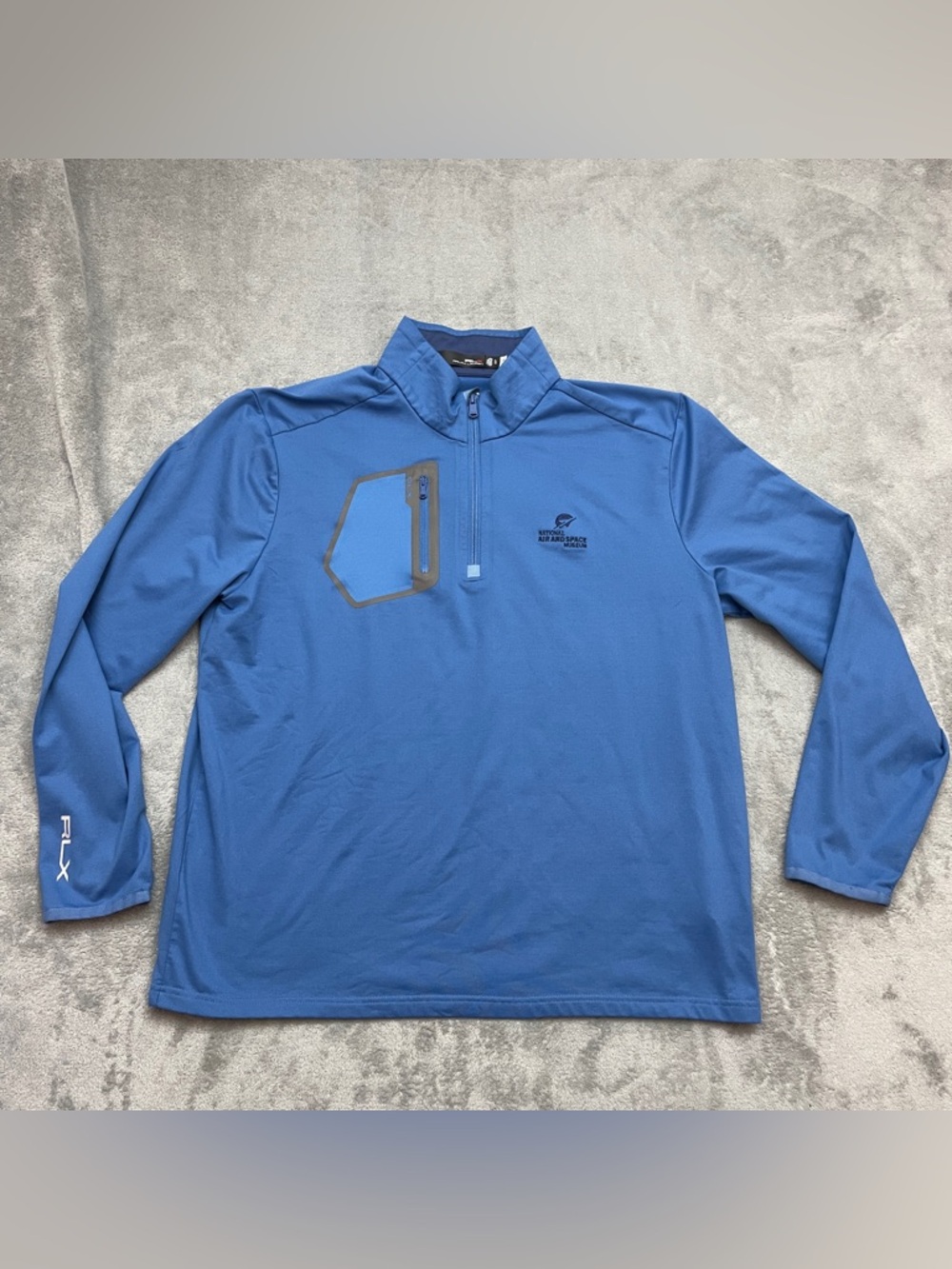 RLX Ralph Lauren Sweater Mens XL Blue Quarter Zip Golf Performance